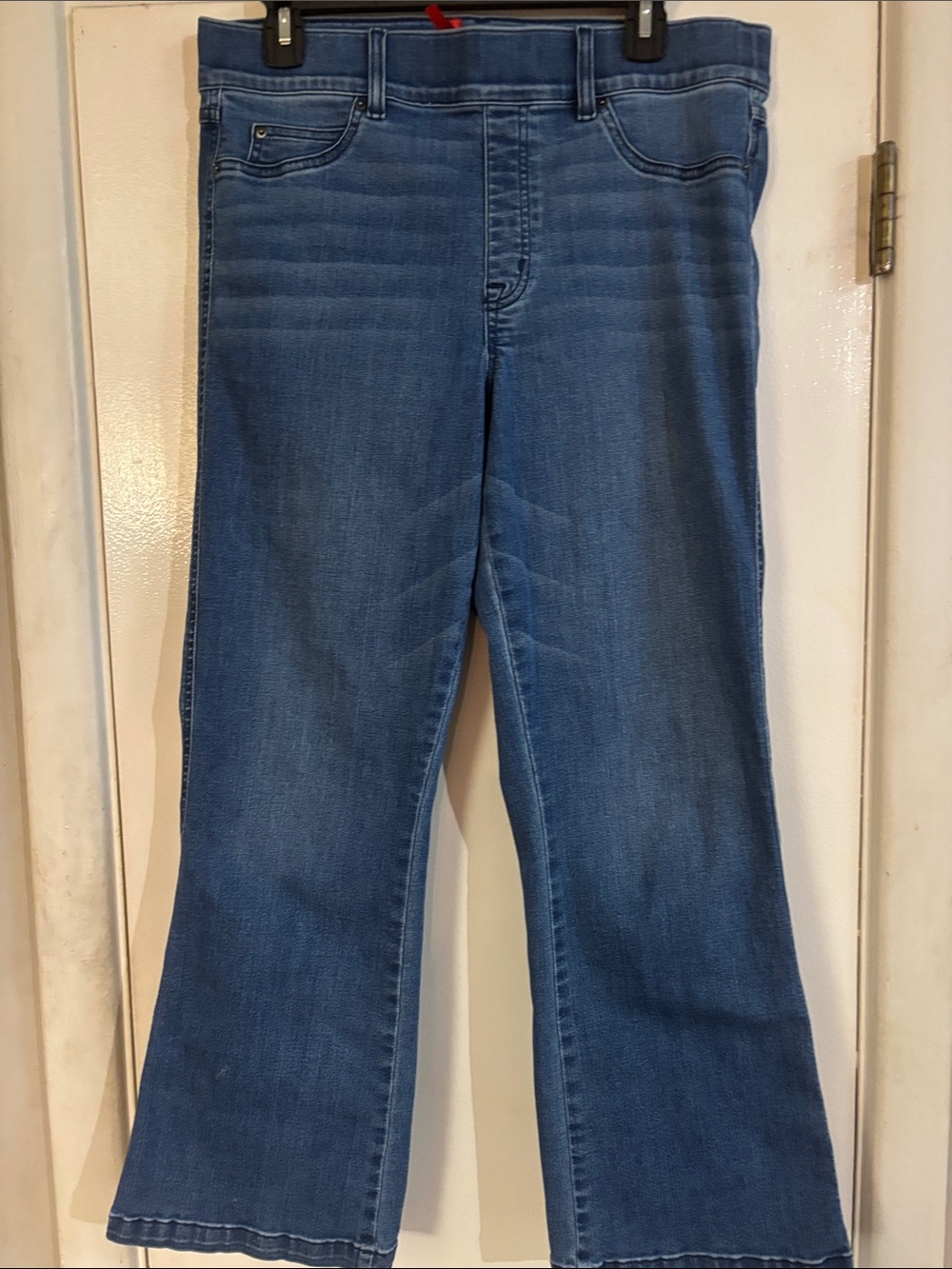 SPANX XL Women's Blue crop Flare Jeans